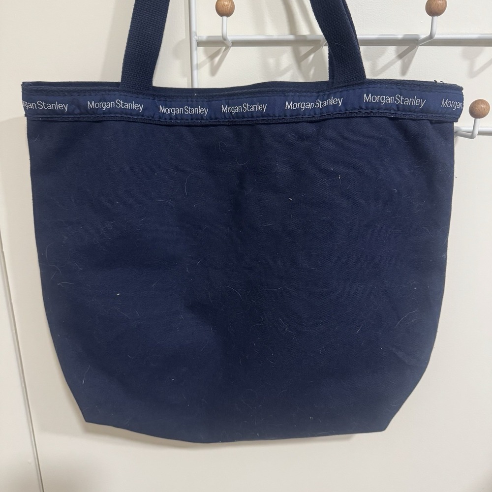 Morgan Stanley Scarborough & Tweed Wall Street Navy Blue Canvas Tote Banker Bag